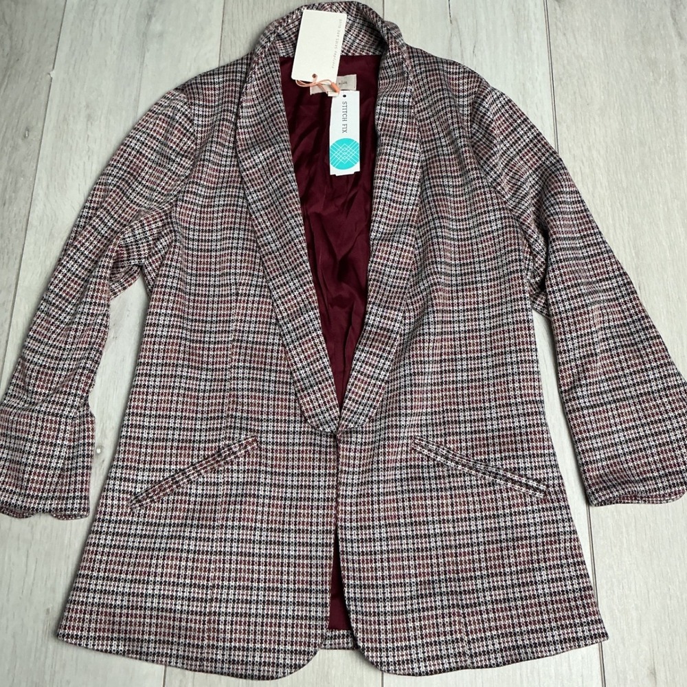 Skies Are Blue Hannah Blazer Burgundy XS New With Tags